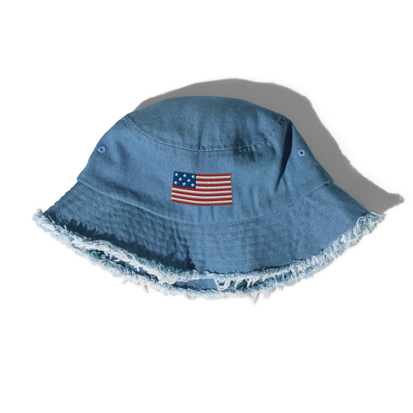 American Flag Denim Fringe Hat - On the Go with Princess O