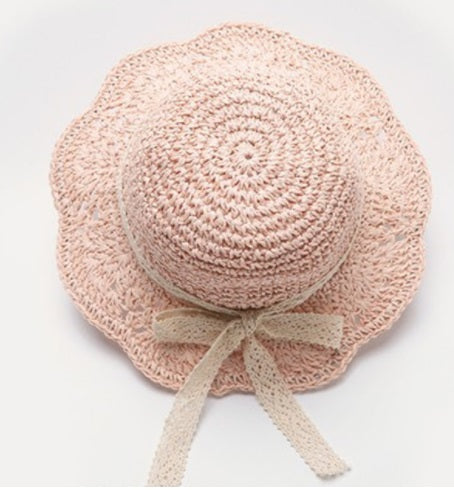 Organic Straw Cotton Lace Floppy Hat 10-24M - On the Go with Princess O