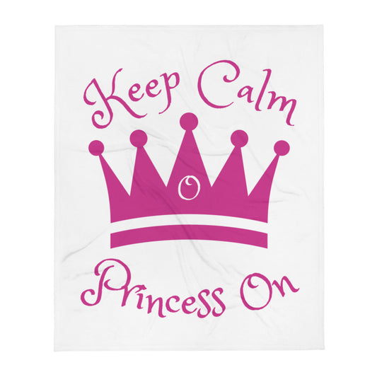 Keep Calm Princess On Beach Blanket 50"x60" - On the Go with Princess O