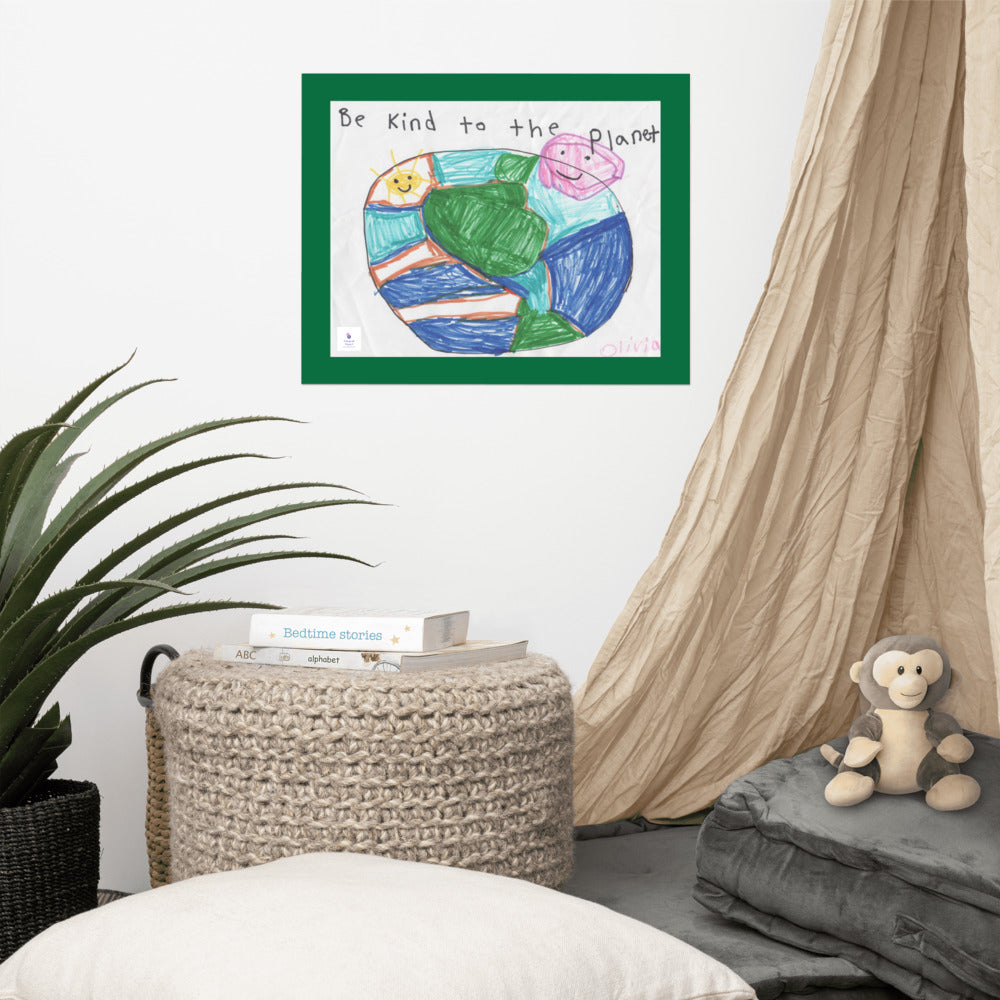 Be Kind to the Planet Poster 16 x 20 in - On the Go with Princess O