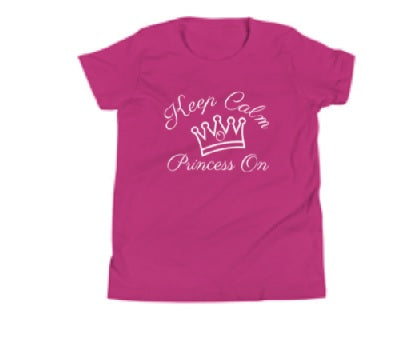 Keep Calm Princess On Girls Cotton Tee - On the Go with Princess O