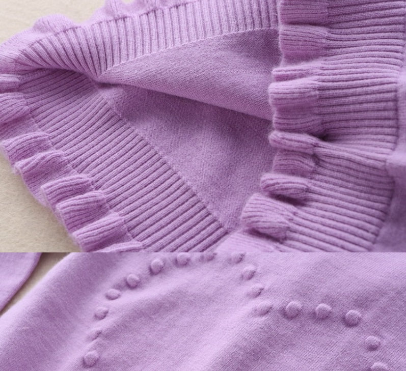 Lavender Heart Cardigan Sweater - On the Go with Princess O