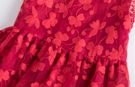 Festive Clover Embroidered Lace Dress - On the Go with Princess O