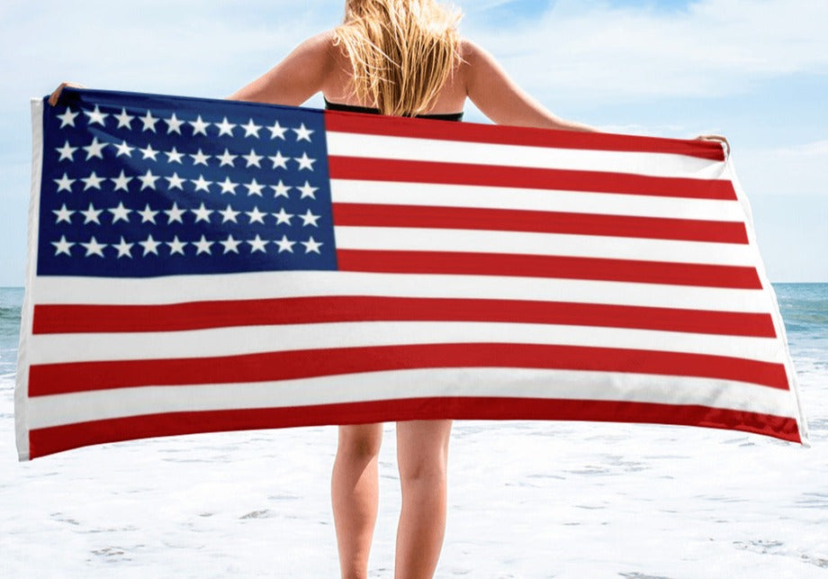 American Flag Beach Towel Large 30x60in - On the Go with Princess O