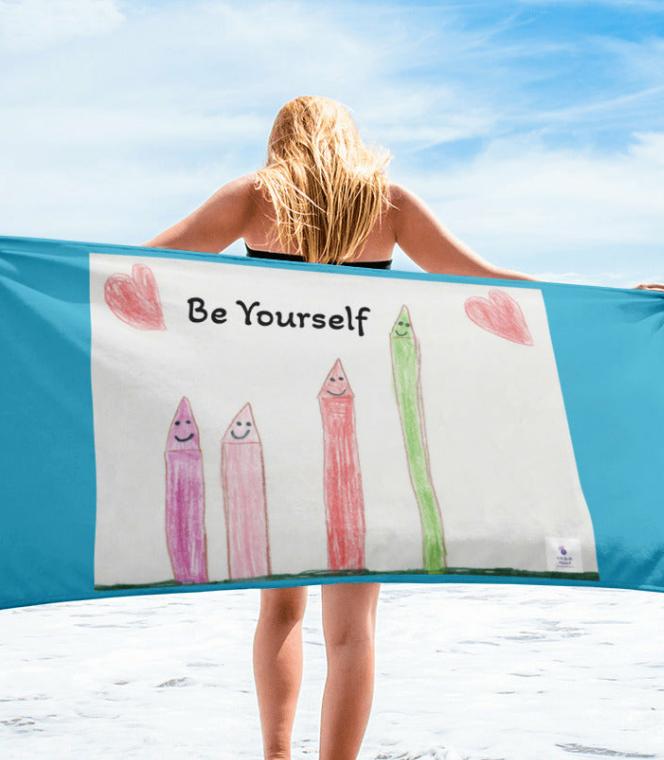 Be Yourself Large Beach Towel 30x60 in - On the Go with Princess O