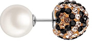 Crystal Leopard & Pearl Shamballa Sterling Silver Earrings - On the Go with Princess O