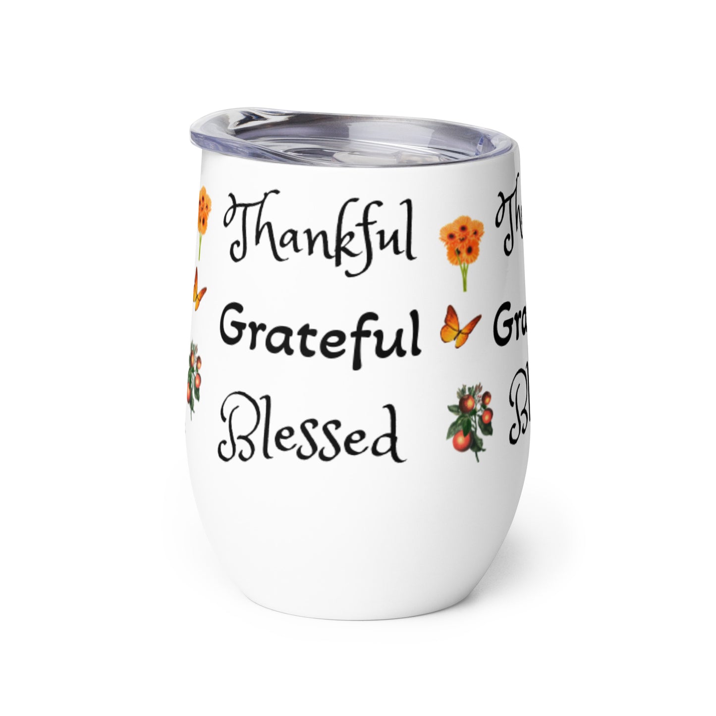 Set of 2 Thankful Grateful Blessed Drink Tumblers - On the Go with Princess O