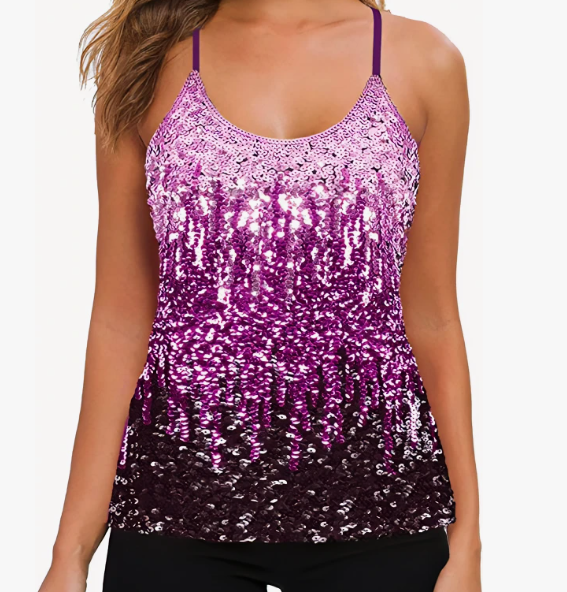 Glittery Sequin Ombre' Cami Tank - On the Go with Princess O