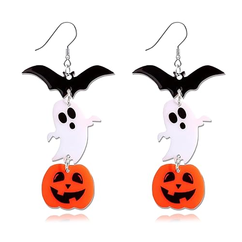 Layered Ghost Halloween Earrings