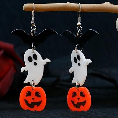 Layered Ghost Halloween Earrings