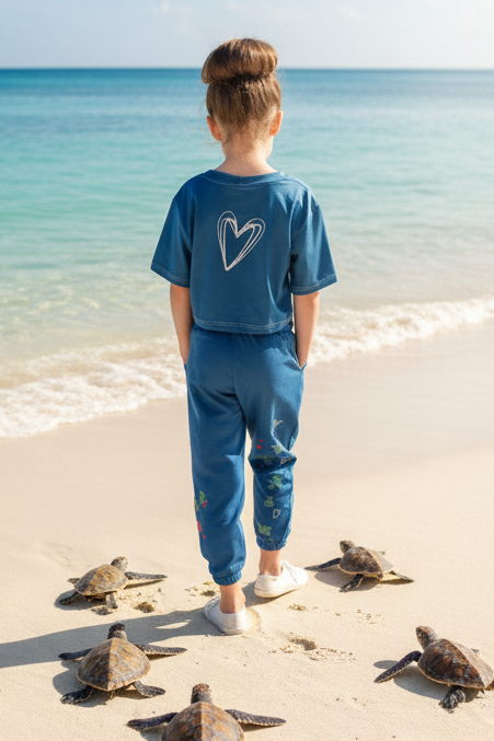 Girl's Save the Turtles Crop Top & pants - On the Go with Princess O
