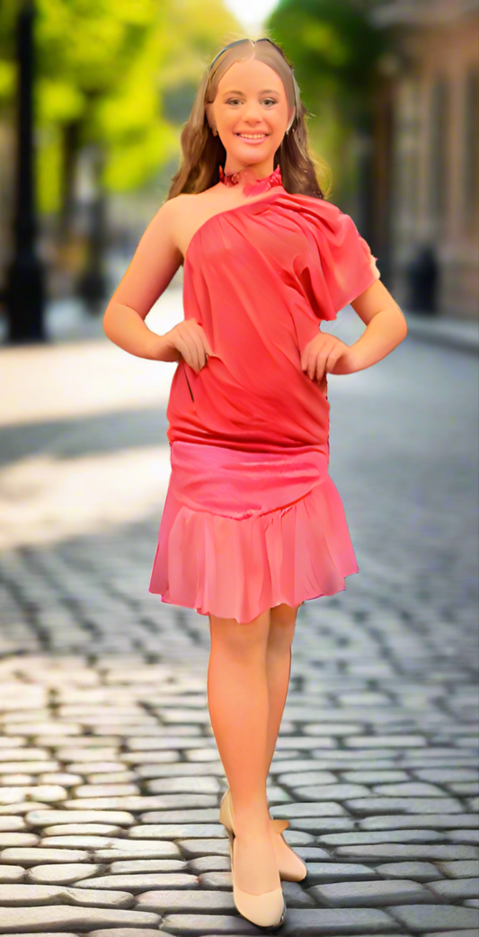 Pink Bee Flutter Dress Juniors 12/14