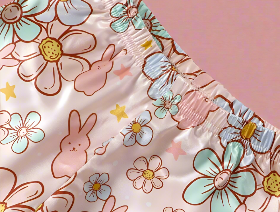 Satin Bunny Toddler Pajamas