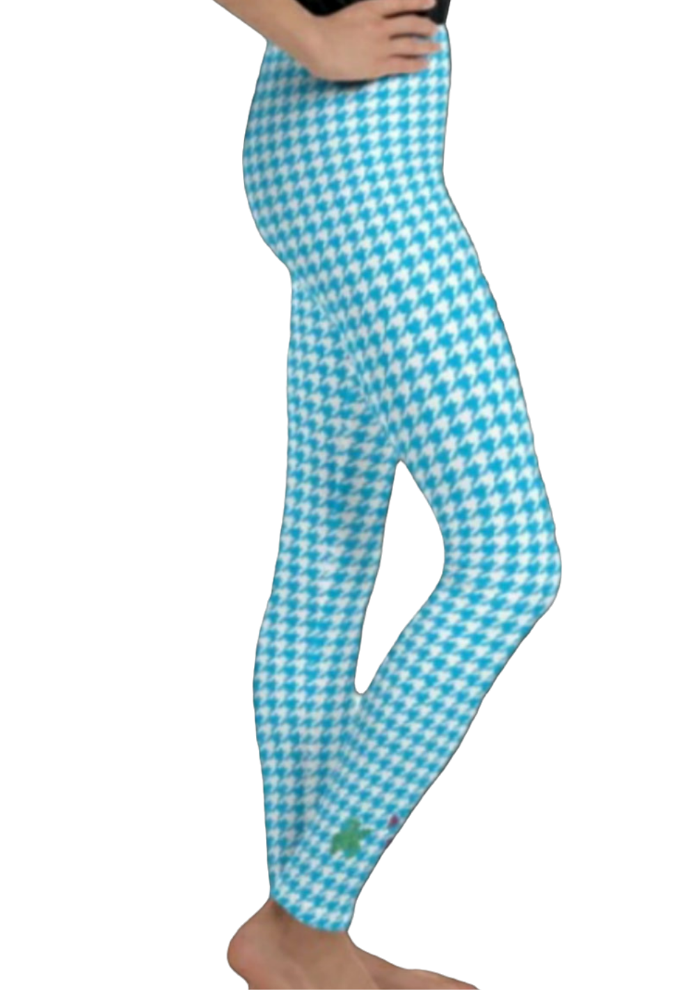 Sea Turtles Houndstooth Girls Juniors Leggings