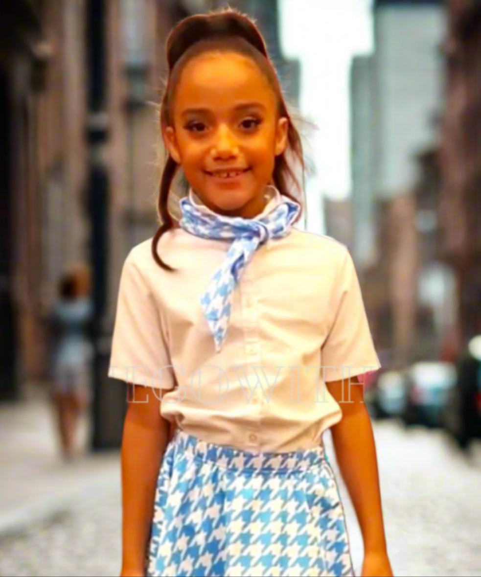 Blue Houndstooth Bandana