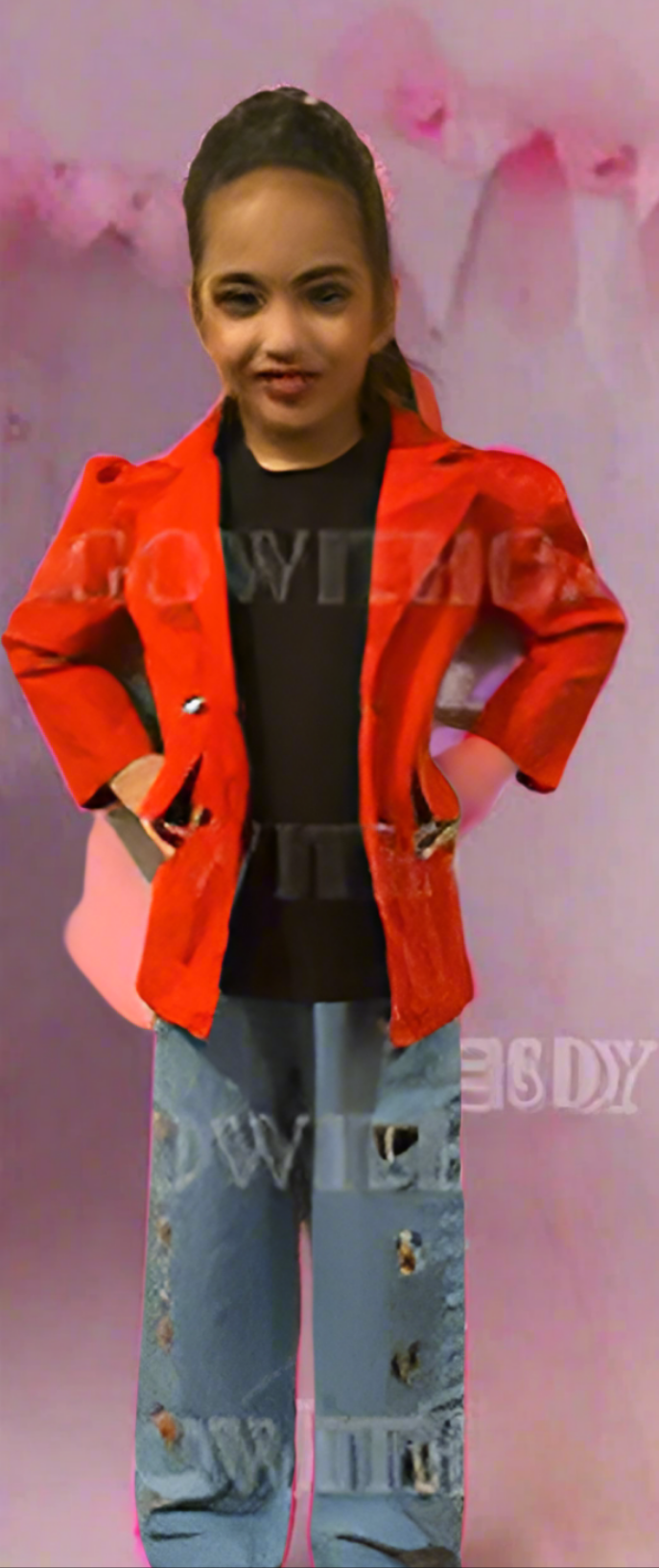 Festive Red Blazer & Love Jeans (5/6T)