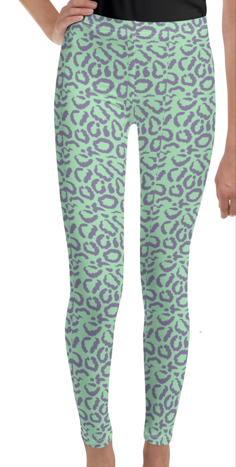 Lavender Leopard Girls Juniors Leggings