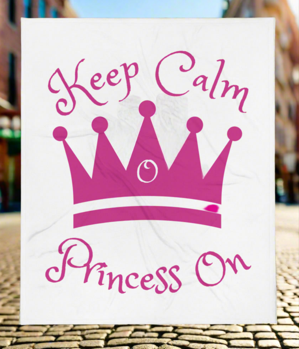 Keep Calm Princess On Beach Blanket 50"x60"