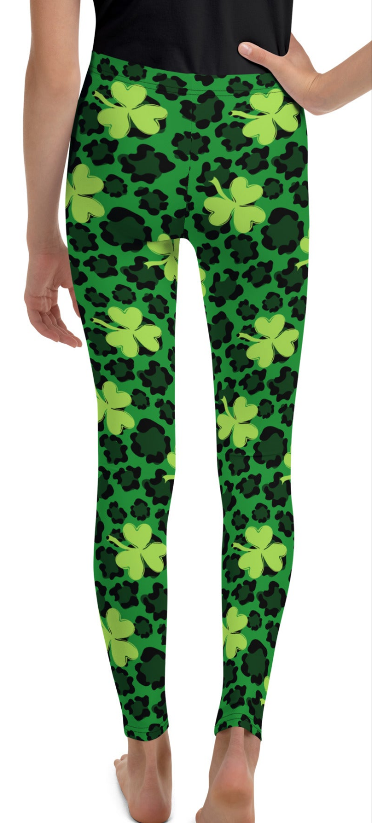 Green Leopard Leggings Girls Juniors