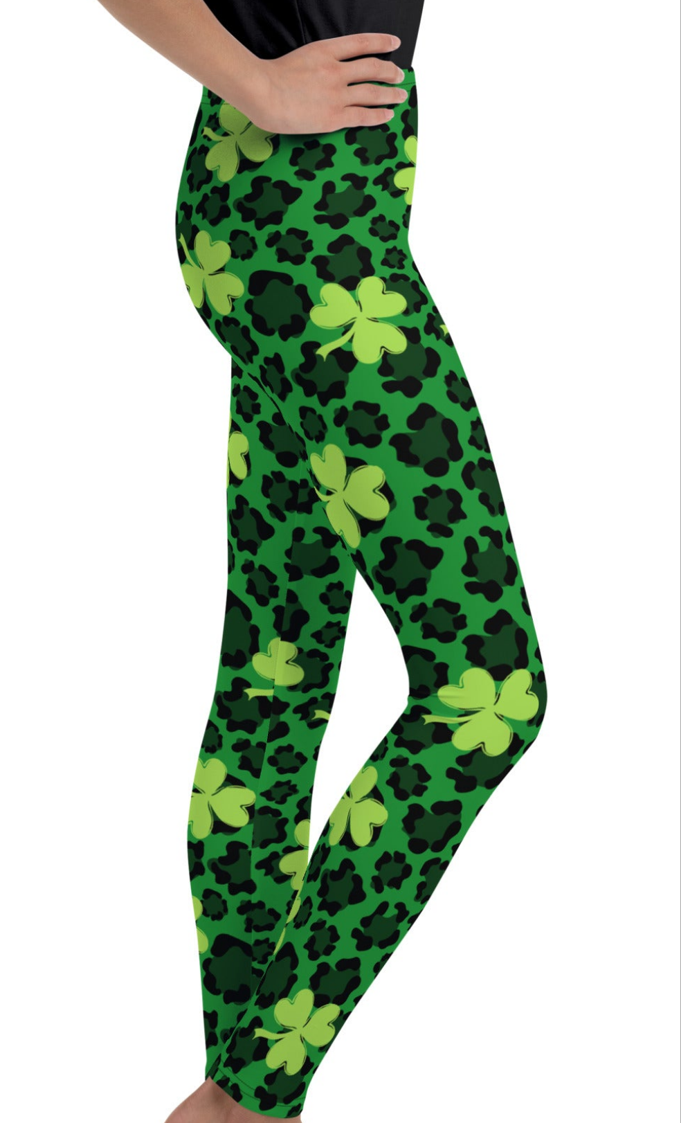 Green Leopard Leggings Girls Juniors