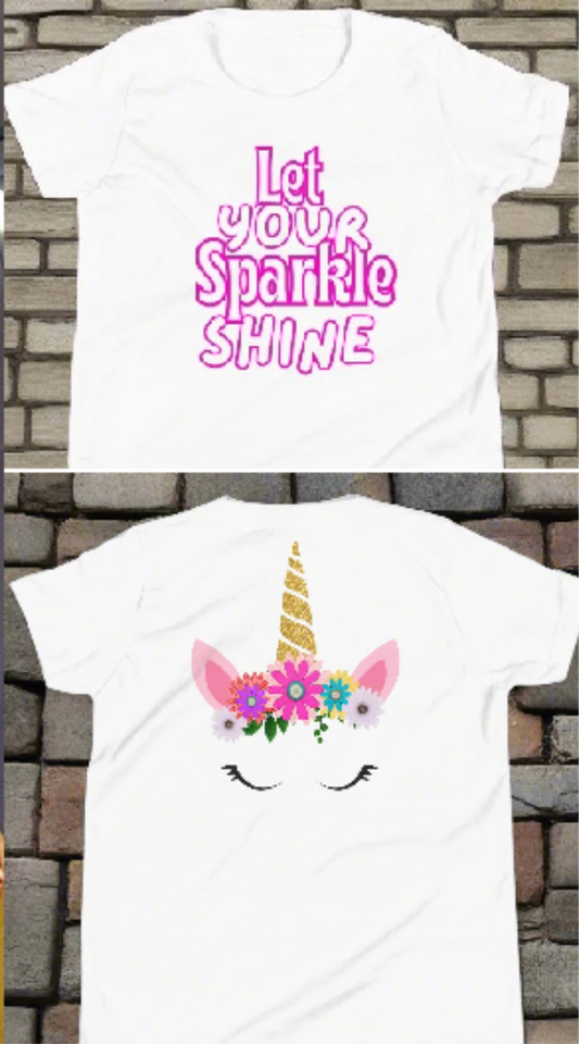 Let Your Sparkle Shine Unicorn Girls Juniors Tee