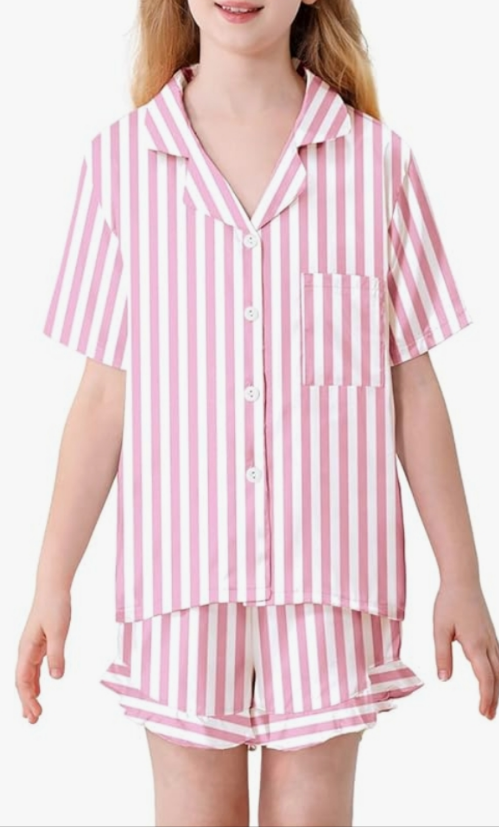 Striped Silky Girls Juniors Pajamas