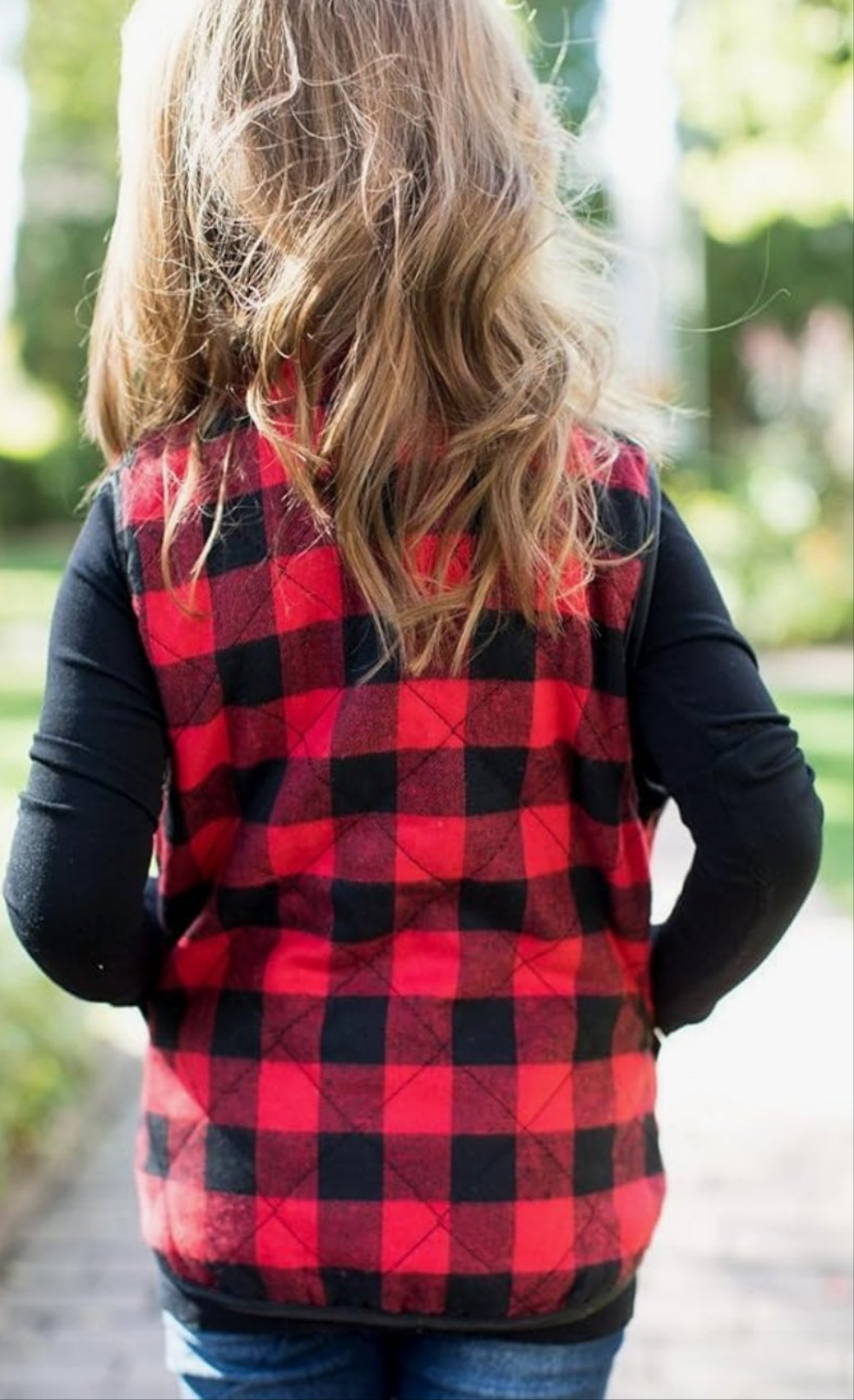 Kid's Red Gingham Quilted - On the Go with Princess O