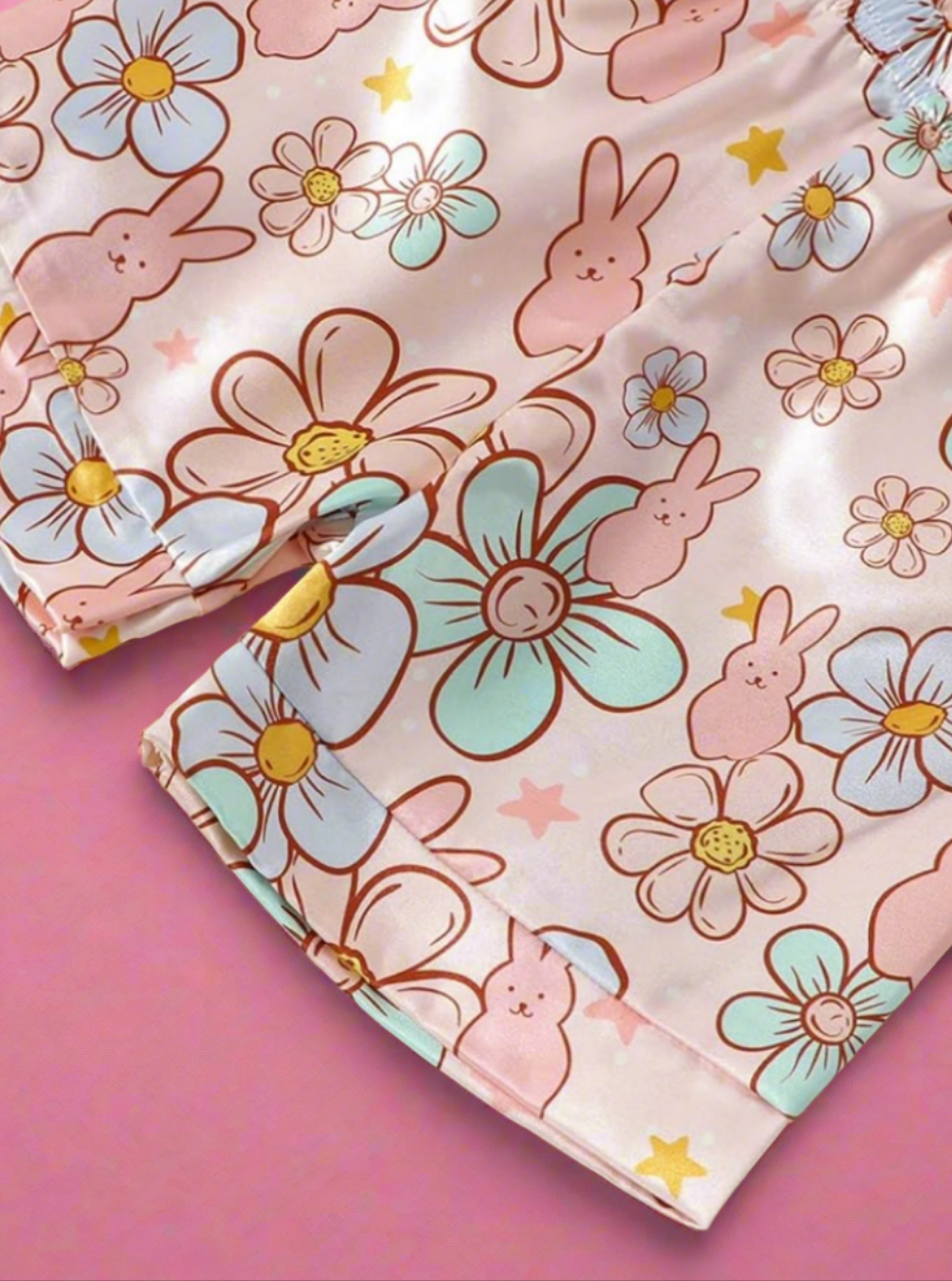 Satin Bunny Toddler Pajamas