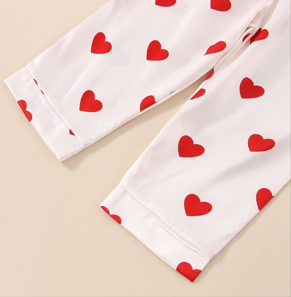 Satin Heart Pajamas for Toddlers