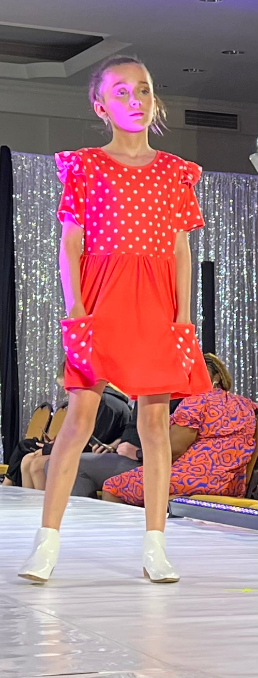 Girl's Polka Dots & Pockets Dress