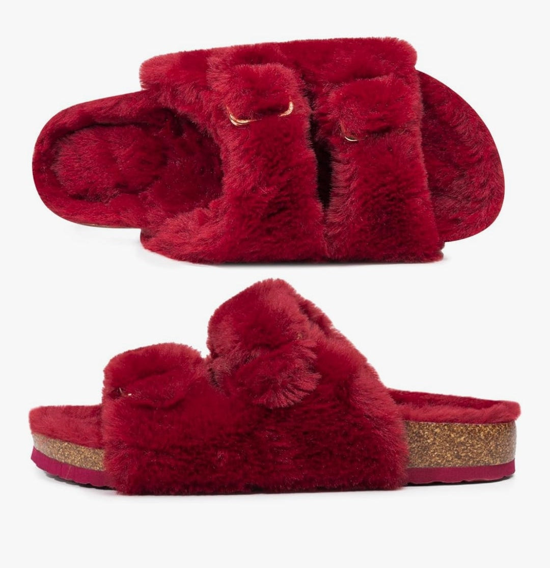 Furry Soft Cork Slippers