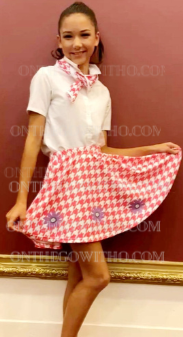 Pink Houndstooth Daisy Skirt