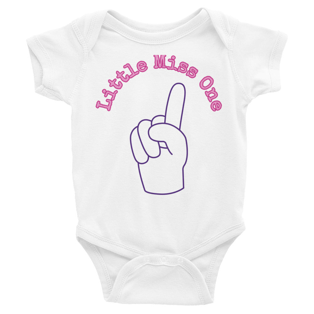 Little Miss One Cotton Baby Onesie - On the Go with Princess O