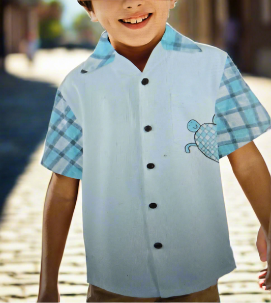 Turtle Plaid Button Up Shirt