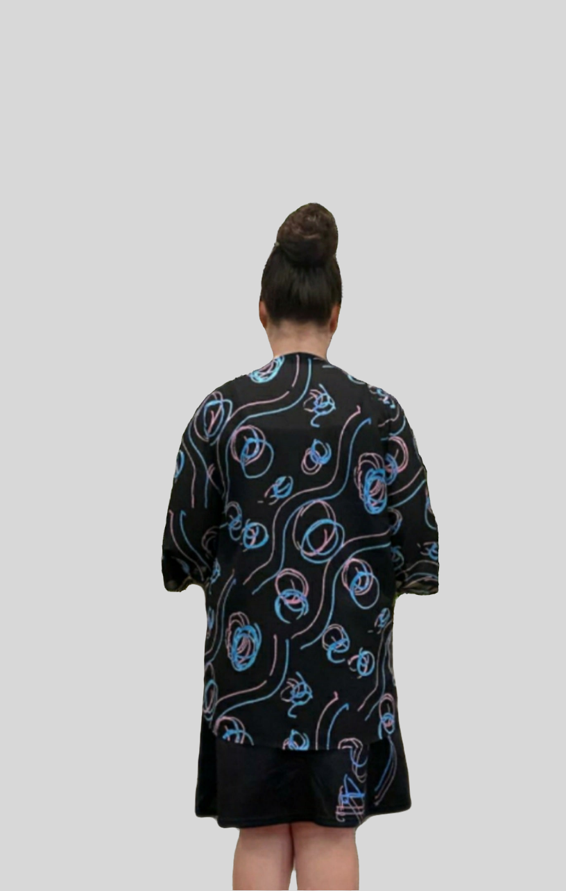 Scribble Kimono Juniors Womens Wrap