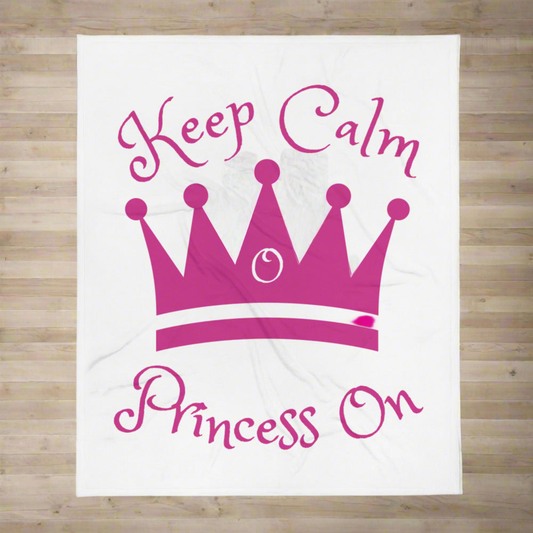 Keep Calm Princess On Beach Blanket 50"x60"