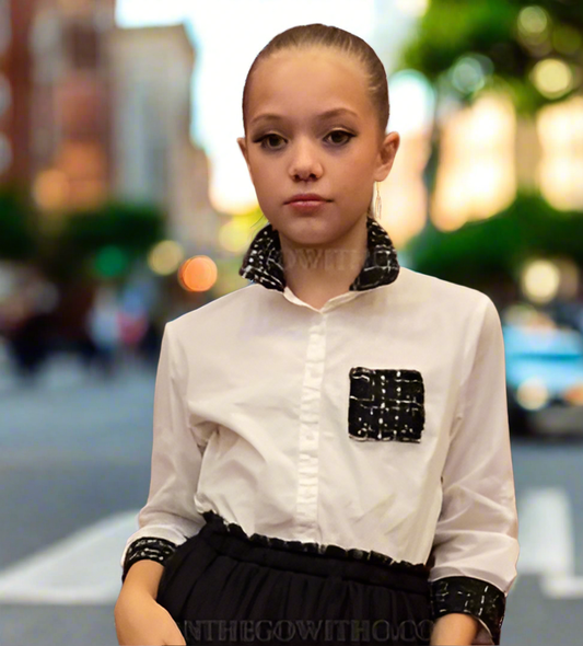 Black & White Tutu with Tweed Pockets