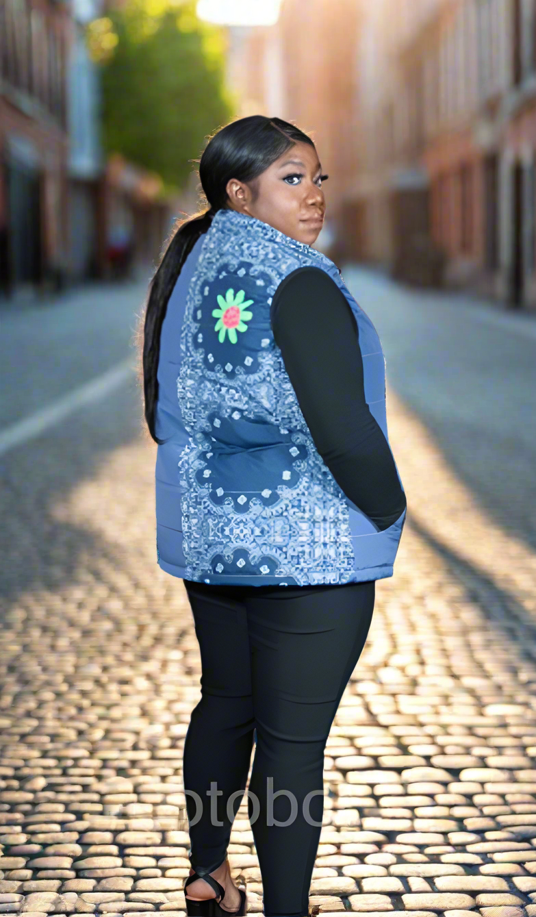 Women's Quilted Bandana Ladybug Vest - On the Go with Princess O