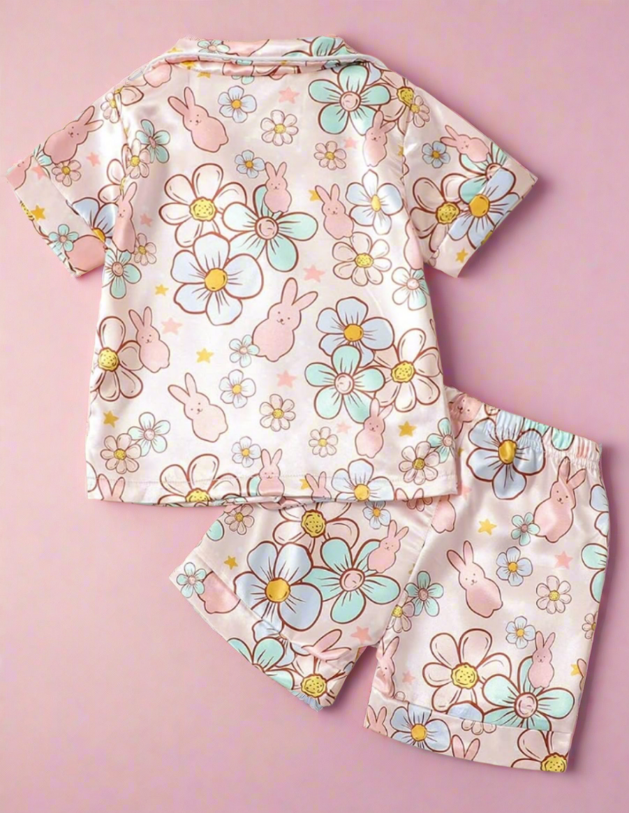 Satin Bunny Toddler Pajamas