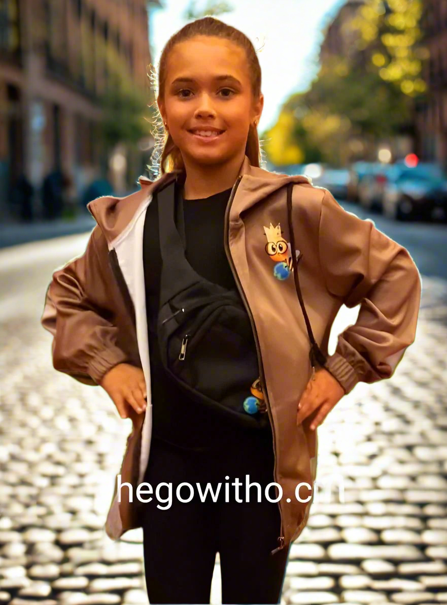 BEE HAPPY Zip Up Girls Juniors Hoodie - On the Go with Princess O