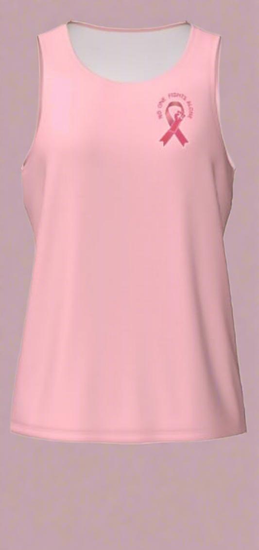 NO ONE FIGHTS ALONE PINK TANK TOP