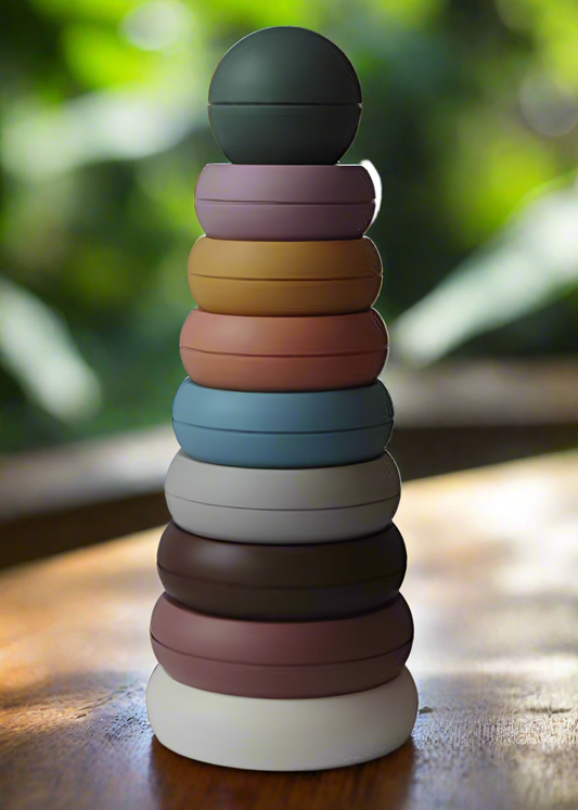 Mushie Designer Colors Stacking Rings - On the Go with Princess O