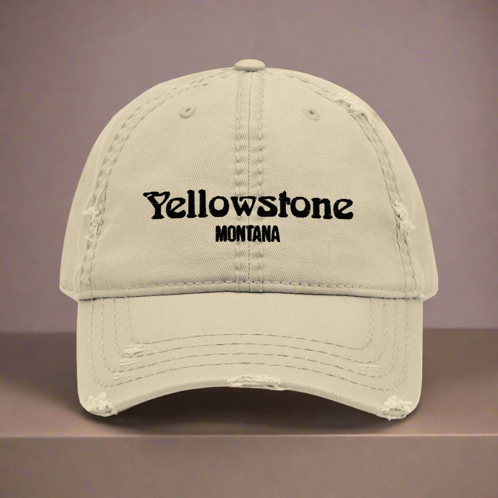 Yellowstone Distressed Embroidered Cotton Hat