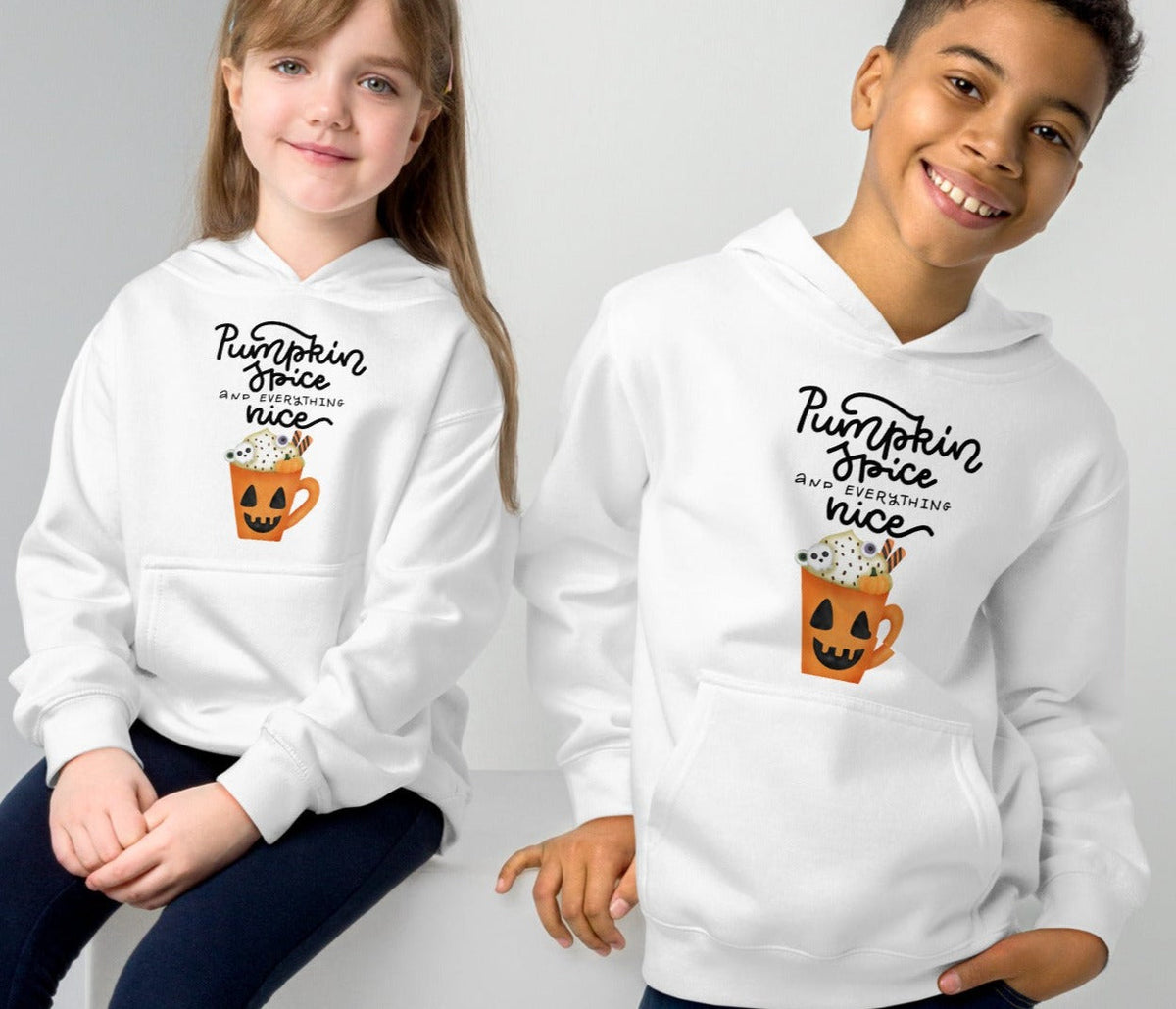Youth Pumpkin Spice Hoodie On the Go with Princess O