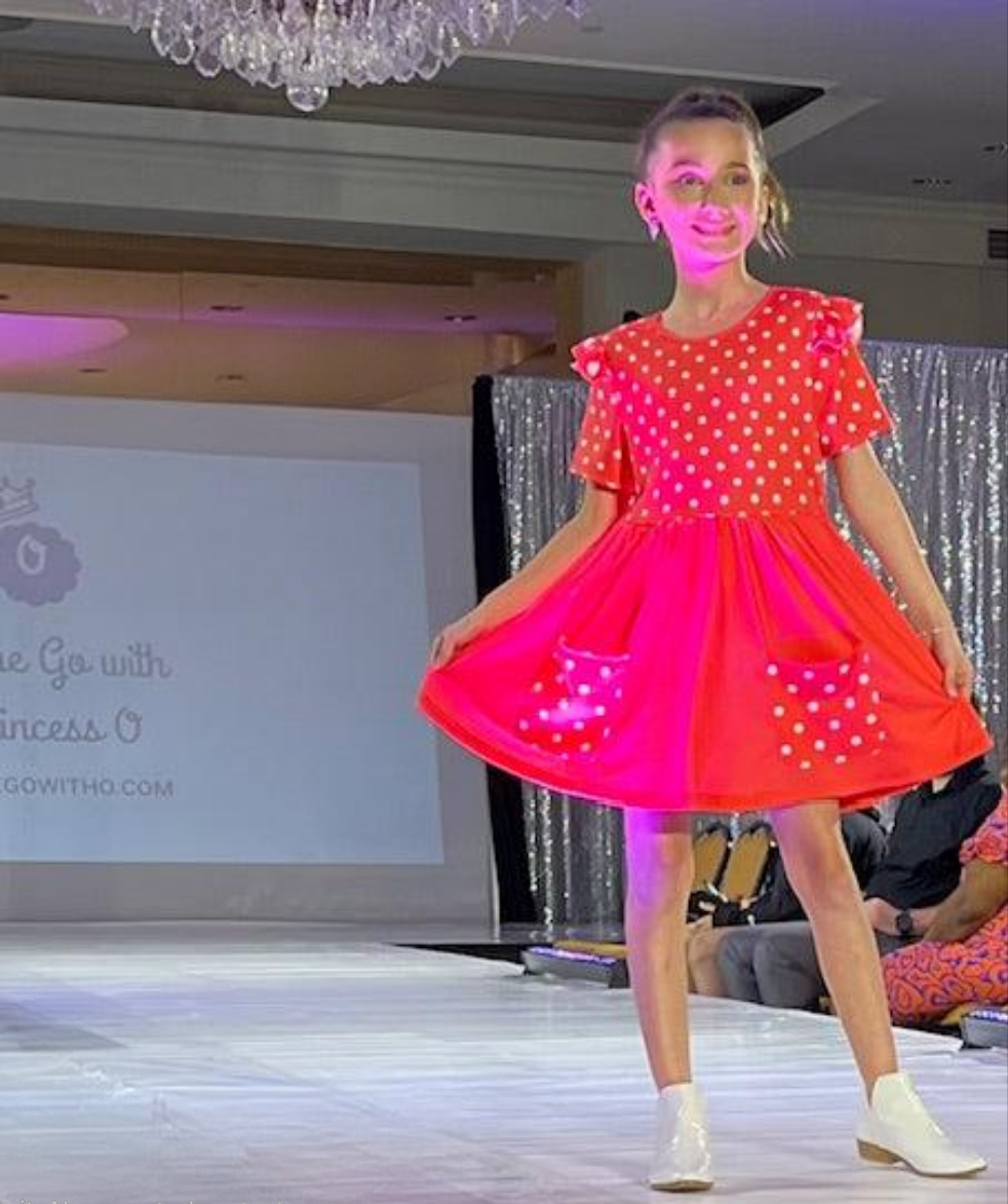 Girl's Polka Dots & Pockets Dress - On the Go with Princess O