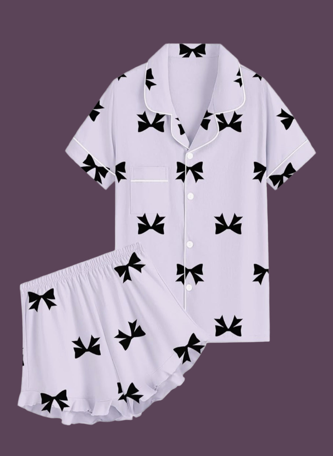 Girl's Two Piece Button Down Ruffle Pajamas