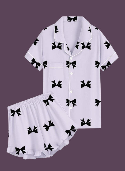 Girl's Two Piece Button Down Ruffle Pajamas