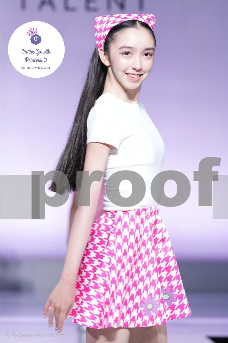 Women's Daisy Houndstooth Bandana &  Skirt - On the Go with Princess O