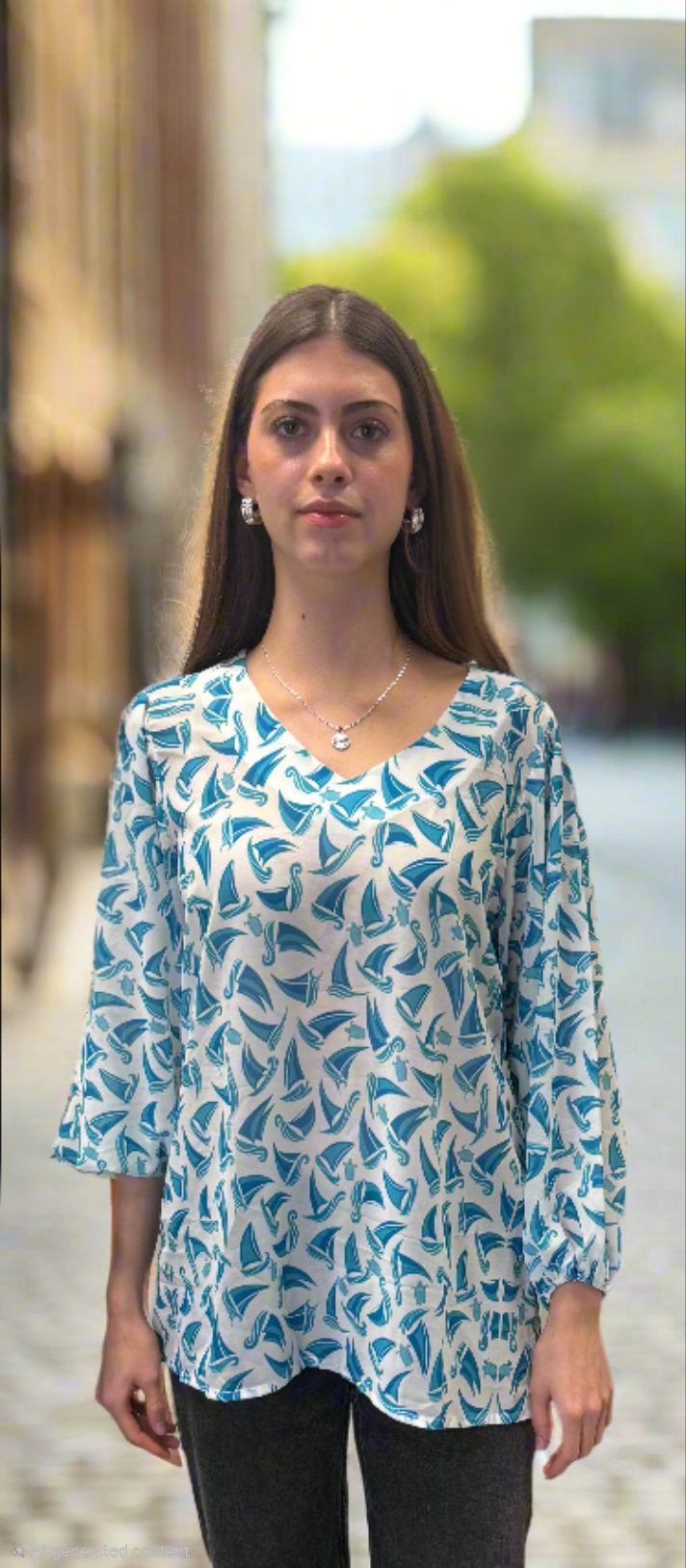 Come Sail Away Chiffon Juniors Woman Shirt