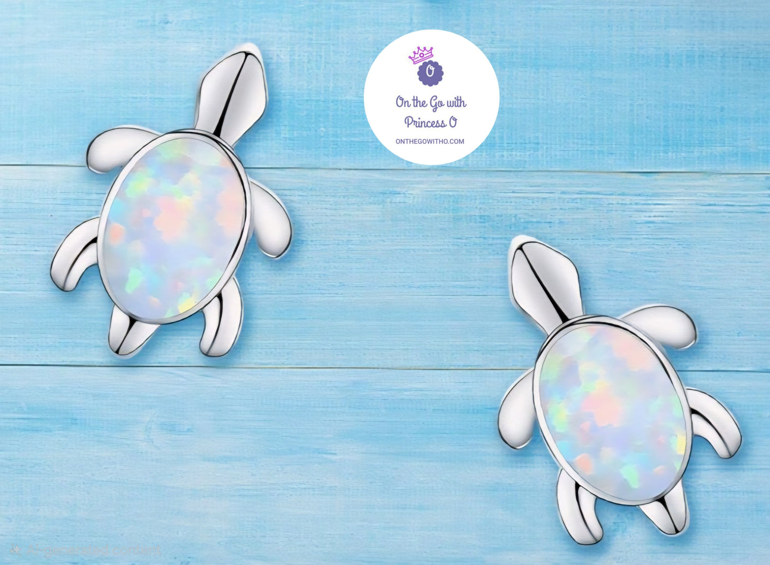 925 Sterling Silver Opal Turtle Post Earrings On the Go with Princess O